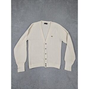 Vintage‎ Jack Nicklaus Sweater Mens Medium Cream Orlon Acrylic Cardigan 80s